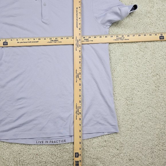 Lululemon Metal Vent Tech Polo Large Blue Performance Live in Practice Mens USA - Picture 3 of 7